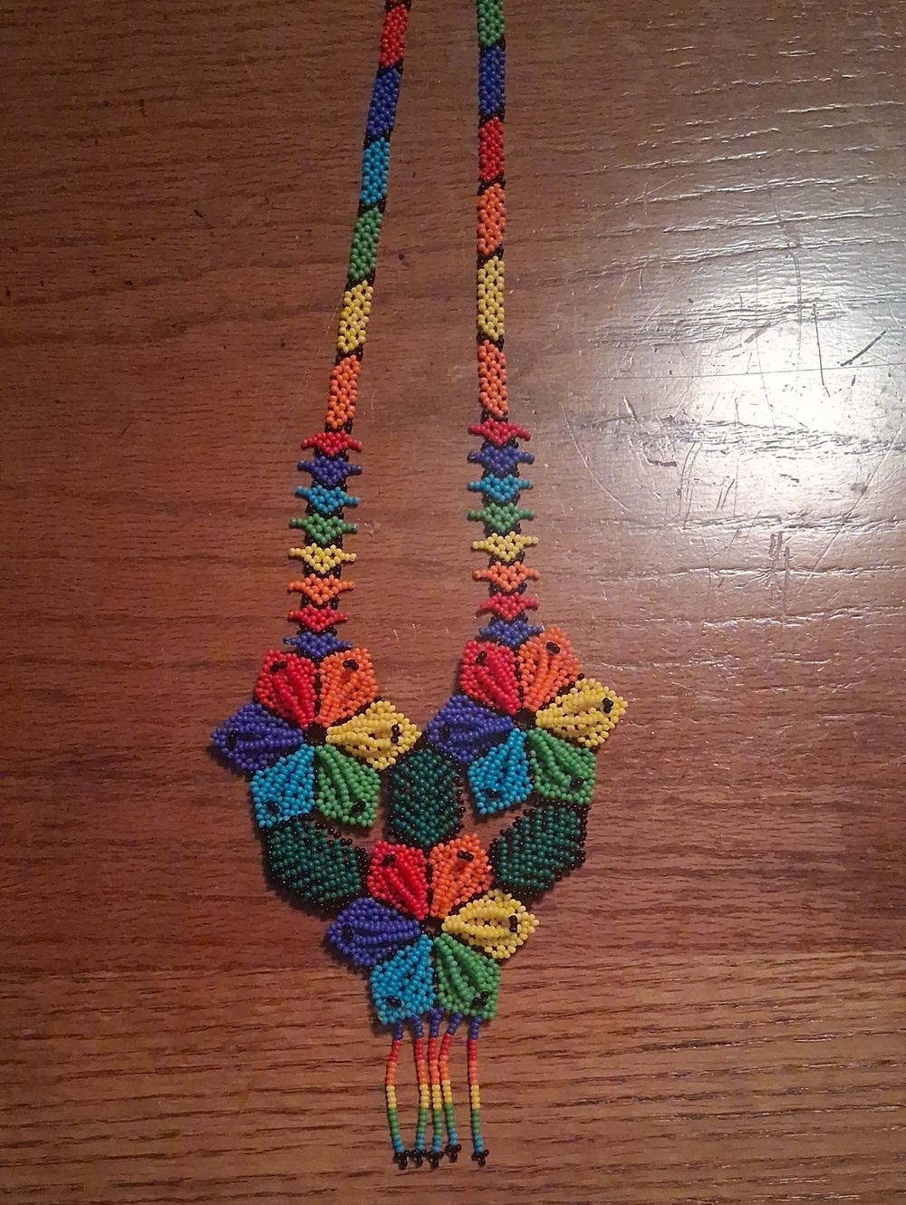 Handcrafted Multicolor Beaded Floral Necklace - Women Jewelry